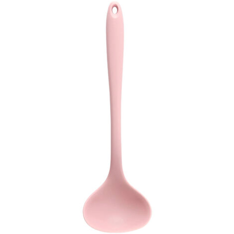 11,2-Zoll-Servierkelle aus Silikon mit komfortablem Griff, hitzebeständig, rosa Küchenutensil für Zuhause