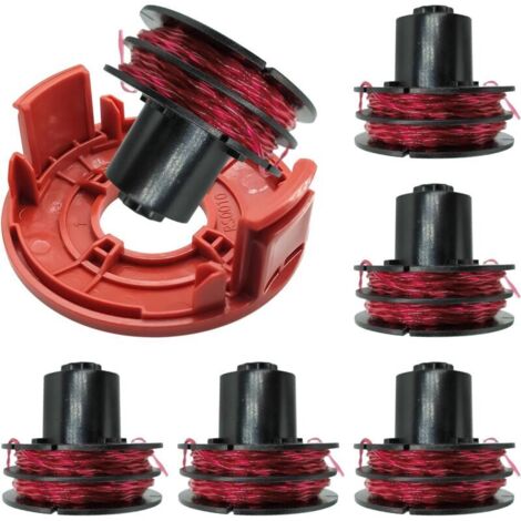 112966 Bobine de fil de rechange pour AL-KO GTE 350/450/550, bobine de rechange pour débroussailleuse avec couvercle RS0010 (6 bobines + 1 couverture)