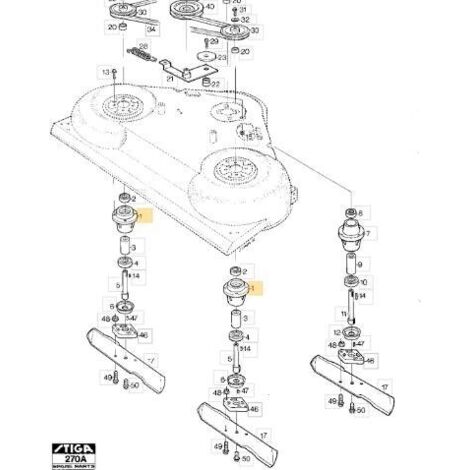 1134-0397-05 - Arbre de Lame pour Tracteur Tondeuse STIGA
