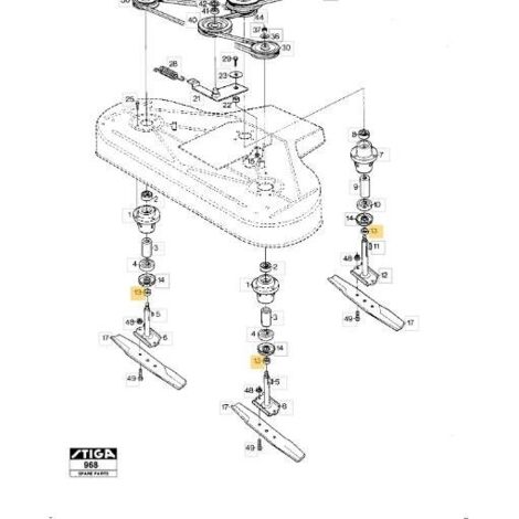 1134-3725-02 - Entretoise pour Tracteur Tondeuse STIGA