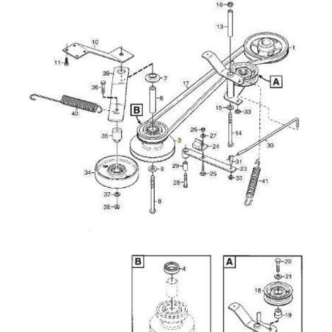 1134661701 – Poulie intermédiaire pour tracteur tondeuse – Accessoire pour tondeuse – Compatible avec modèles STIGA Primo et 1125M