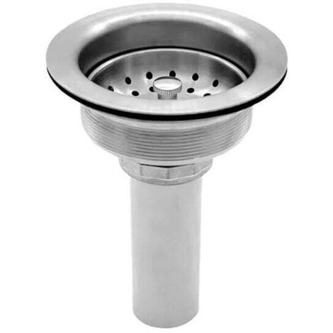 114mm Stainless Steel Kitchen Sink Waste with Removable Strainer Basket, Drain Plug and Fitting Kit MUMU