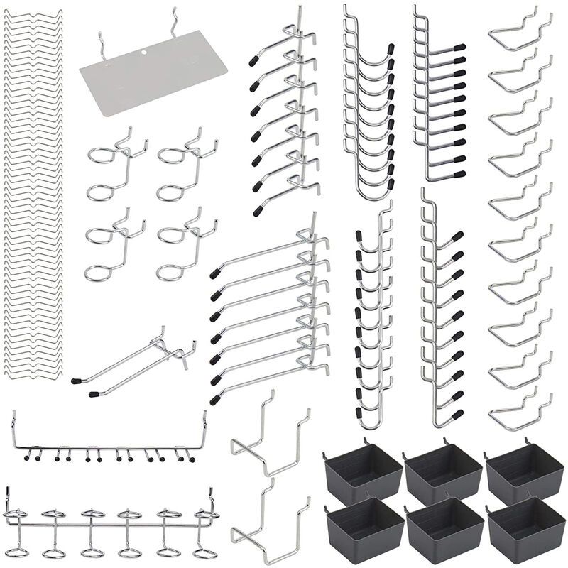 Image of Decdeal - Kit di assortimento per organizer con ganci per pannelli forati in metallo, applicazioni per appendere serrature a piolo, 140 pezzi - 140