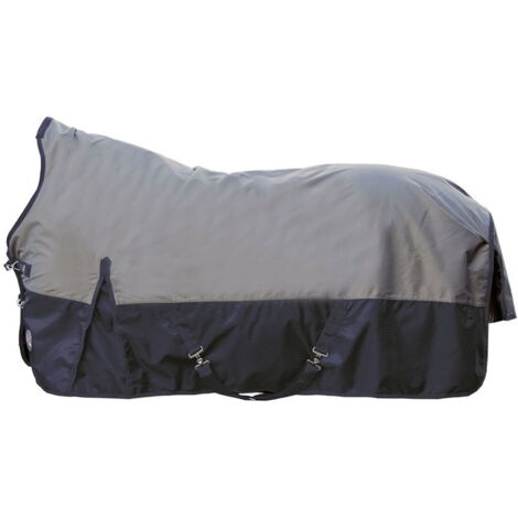 115 cm, grigio e nero: Coperta da paddock per cavalli modello Edmonton tessuto esterno 1680 denari imbottitura 300 g