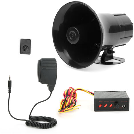 115 dB 50 W Autoalarmsirene – Leistungsstarker Lautsprecher mit 3 verschiedenen Tönen