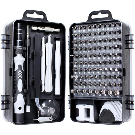 115 en 1 Kit de Tournevis Précision Magnétique Jeu de Tournevis Multifonctions en Acier au Chrome-Vanadium pour Demontage Réparation de Informatique Pc Portable Macbook Iphone Lunettes Montre
