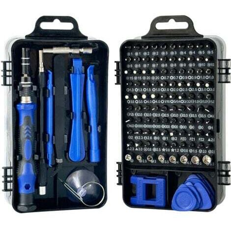 115 en 1 Mini jeu de tournevis(Bleu) de précision jeu de tournevis de précision pour Machine à laver climatiseur réfrigérateur voiture électrique