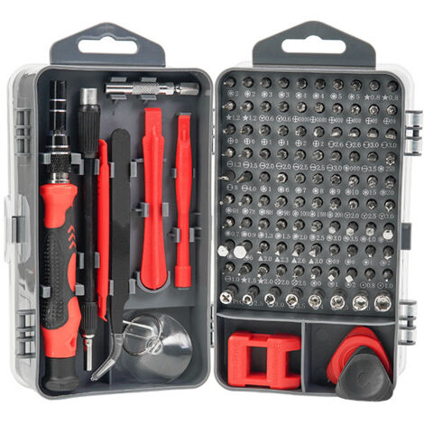 115 en 1 Mini jeu de tournevis(Rouge) de précision jeu de tournevis de précision pour Machine à laver climatiseur réfrigérateur voiture électrique