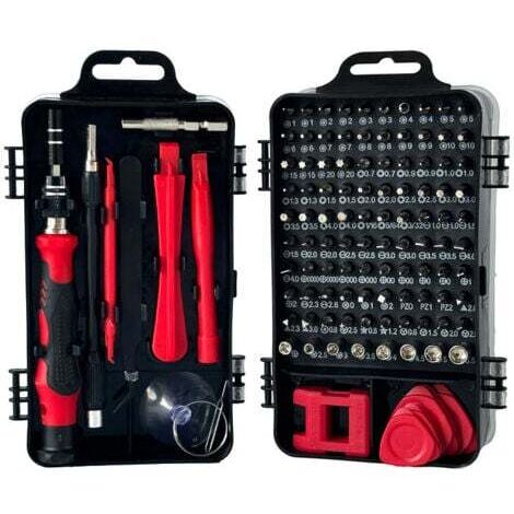 115 en 1 Mini jeu de tournevis(Rouge) de précision jeu de tournevis de précision pour Machine à laver climatiseur réfrigérateur voiture électrique