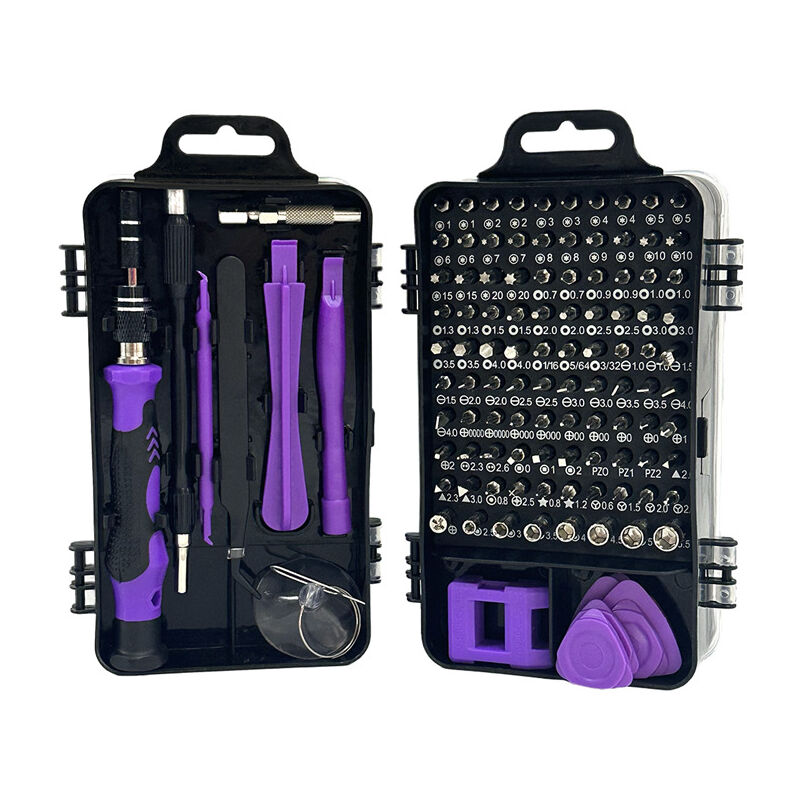 115 en 1 Mini jeu de tournevis(Violet) de précision jeu de tournevis de précision pour Machine à laver climatiseur réfrigérateur voiture électrique