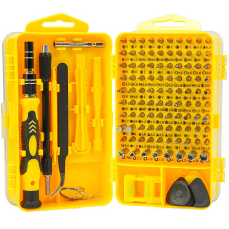 115-in-1-Mini-Schraubendreher-Set (gelb) Präzisions-Schraubendreher-Set für Waschmaschine, Klimaanlage, Kühlschrank, Auto, Elektrik