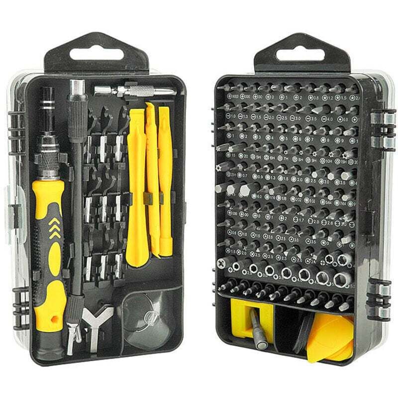 115-in-1 Precision Screwdriver Set for Phones, Magnetic Repair Kit, Mini Magnetic Screwdriver for Glasses, iPhone, Xiaomi, Watch, Yellow Screwdriver