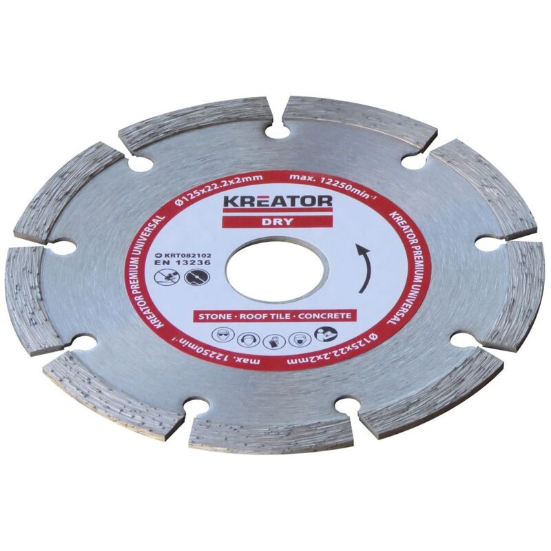 Diamantscheibe Für Beton Und Stein - Bohrung 22, 2 Mm 1 Scheibe 125 Mm 2, 0 Mm Kreator