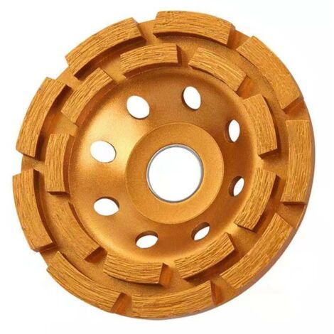 115 mm x 22,2 mm 4,5 pouces Disque de meulage diamanté Double rangée de meules abrasives Meuleuse d'angle pour béton, granit, pierre, maçonnerie, marbre et plâtre