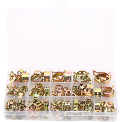 115 Pièces Collier Ressort Coloré en Zinc pour Tuyaux Eau/Air 6-22mm