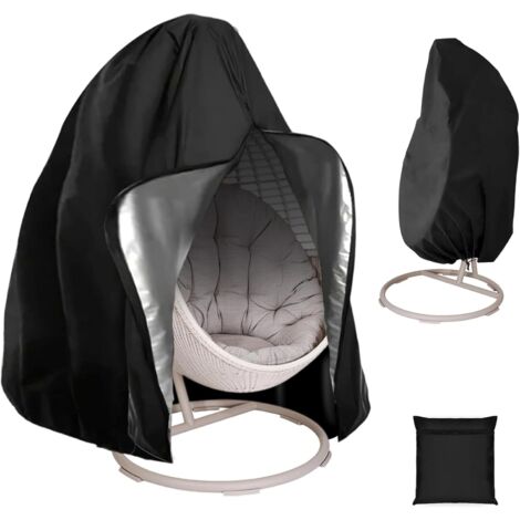 115190CM Housse de Chaise Suspendue, Couverture Imperméable Protection pour Œufs Chaise, Housse Oeuf Suspendu Extérieur, 210D Oxford Hanging Chair Cover, Anti-UV et Coupe-Vent, Noir