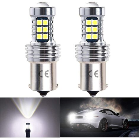 1156 Ampoules De Recul Led P21w 12v 24v, 2 Feux De Recul Blancs Haute Luminosit 6500k, Feux De Jour, Feux De Stationnement Arrire Et Antibrouillar