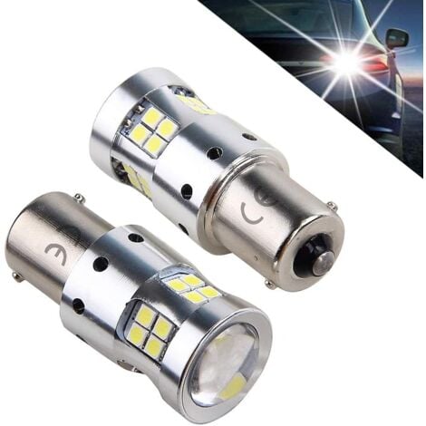 DEVENIRRICHE 1156 P21w Ba15s 1141 7506 12V 24V 30V LED-Lampen für Auto und Motorrad, 1300LM, mit Projektorlinse, 6000K Weiß für Rücklicht, Rücklicht, Tagfahrlicht, Tagfahrlicht, Stopplampen. (Packung mit 2)