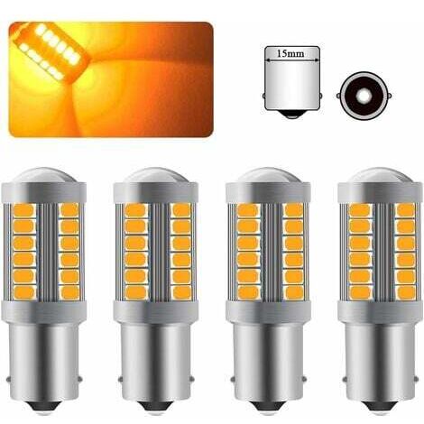 1156BA15S P21W LED Ampoule Ambre Jaune Super Bright Ampoule 6000K 5630 33 SMD Voiture Avant et Arrière Clignotant 12-30V