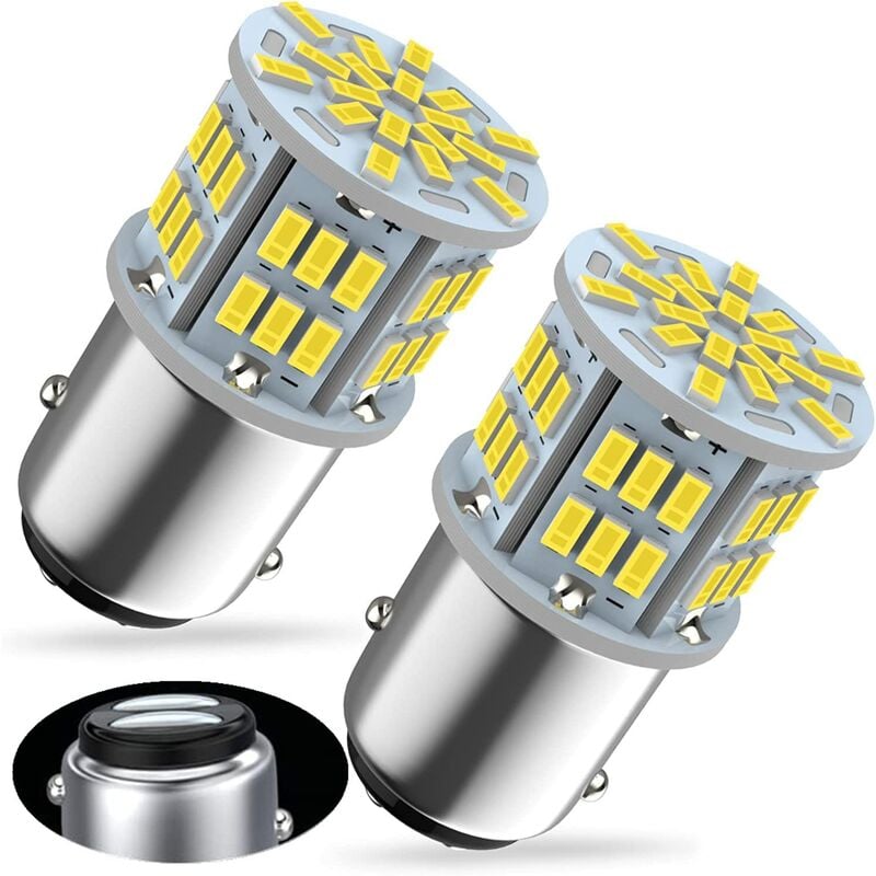 Jusch - 1157 led Ampoules 12V 24V-Super Brillant Blanche 6000K-Pour les feux de freinage/feu stop/les feux arrière