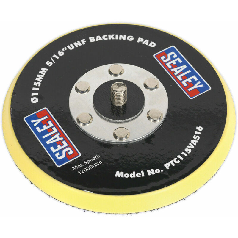 115mm Hook and Loop Backing Pad - 5/16 Inch unf Thread - Buffing and Polishing