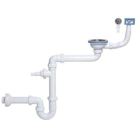 115mm Single Space Saving Kitchen Sink Drain Waste U-Trap