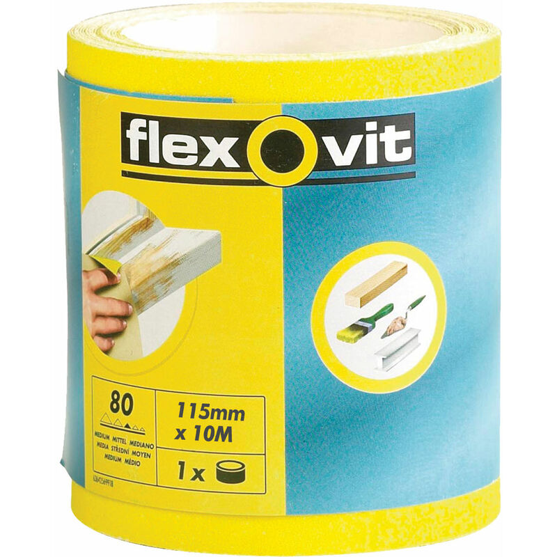 Flexovit - 63642569921 High Performance Sanding Roll 115mm x 5m Fine 120G