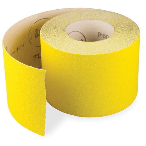 Rollo lija de papel 115 mmx25 m gr120 corindon amarillo para yeso pintura - LEMAN - Ref:11625120