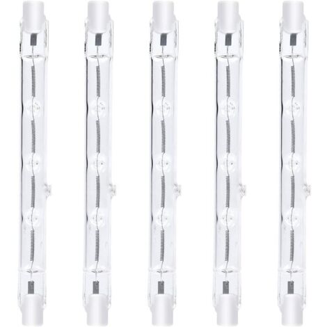 118 mm R7s Ampoule crayon halogène à intensité variable 300 W Blanc chaud 2800 K R7s linéaire 3000 lm AC 220-240 V J118 Projecteur linéaire halogène pour éclairage de rue de sécurité paysager (lot de 