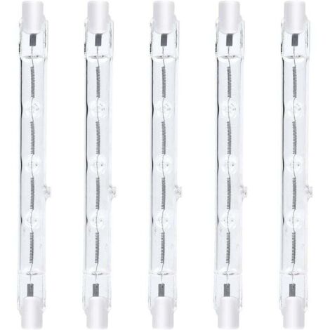 118 mm R7s Ampoule crayon halogène à intensité variable 300 W Blanc chaud 2800 K R7s linéaire 3000 lm AC 220-240 V J118 Projecteur linéaire halogène pour éclairage de rue de sécurité paysager (lot de 