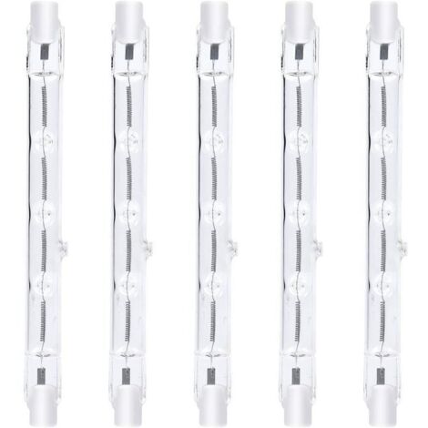118 mm R7s Ampoule crayon halogène à intensité variable 300 W Blanc chaud 2800 K R7s linéaire 3000 lm AC 220-240 V J118 Projecteur linéaire halogène pour éclairage de rue de sécurité paysager (lot de