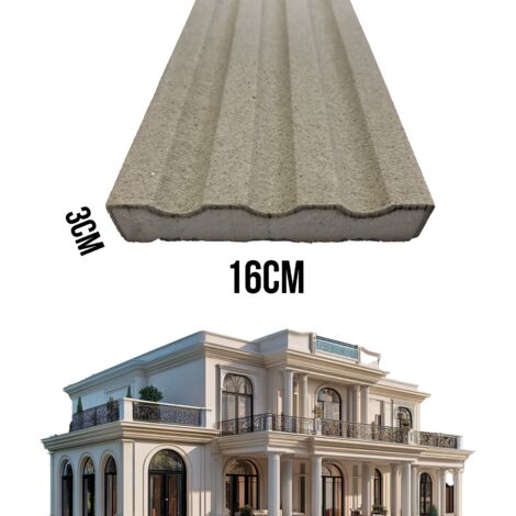 €11,99ml  STOCK  Pacco da 18ml di cornice decorativa in XPS Resinata per esterno 16X3X200cm AN123