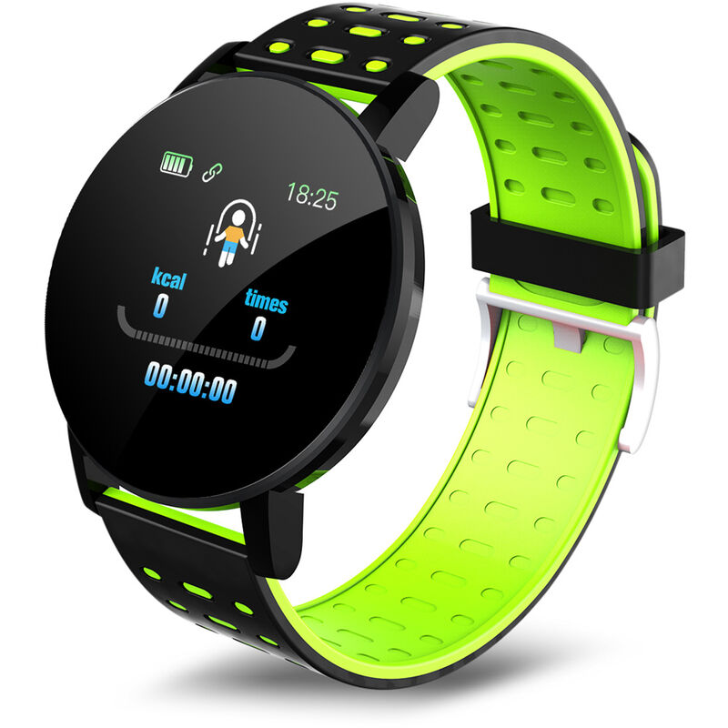 

119plus 1.3in Relojes inteligentes Reloj de monitoreo de frecuencia cardiaca Relojes deportivos Pulsera Reloj inteligente a prueba de agua, Verde