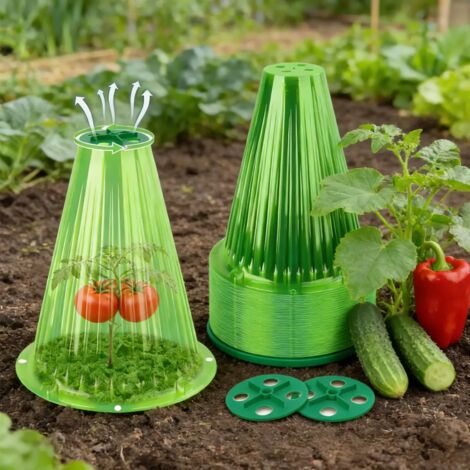 (11A35-Vert, 20 pièces) Housse de protection pour plantes, accessoires de jardinage, protection hivernale pour pots, serres étanches