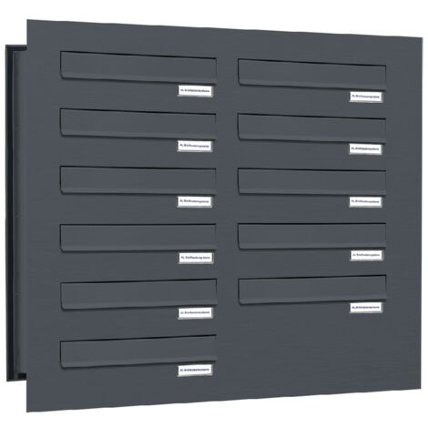 11er Briefkastenanlage für Mauerdurchwurf RAL 7016 Anthrazit