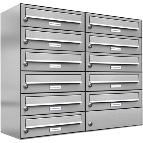 11er Edelstahl Briefkasten Anlage 11 Fach Wandbriefkasten Postkasten