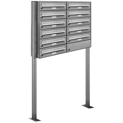 11er V2A Edelstahl Standbriefkasten Anlage Freistehend