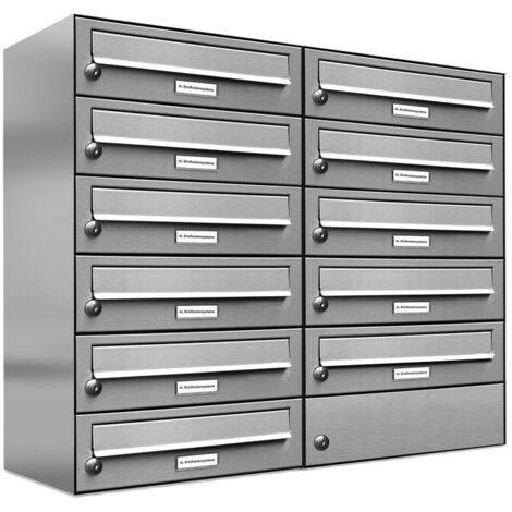 11er V2A Edelstahl Wandbriefkasten Anlage 11 Fach Briefkasten Postkasten