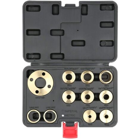 11pc Kit Guide Routeur Modèle Laiton Massif Ensembles Bagues Gabarit,Accessoire Adaptateur Contre-écrou Blocage Guide Douille pour Sous-Bases Routeur Style Câble Porter 5/16 à 1 po avec Étui Transport