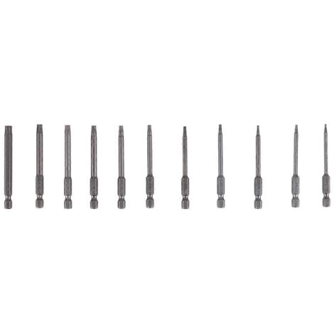 11Pcs 75Mm Magnetic S2 Steel Screwdriver Bits Hex Torx Head--