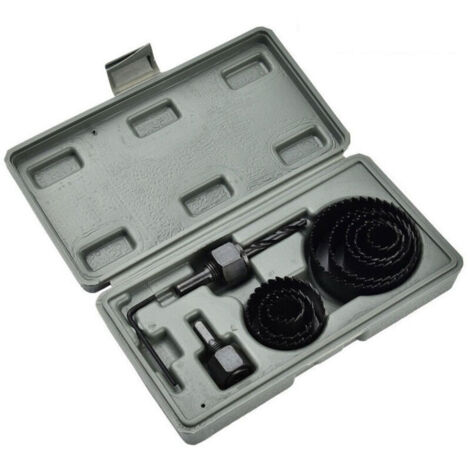 11PCS Kit Scie Cloche, 19-64mm En Acier Au Carbone Downlights Foret Outils Cutter pour plaques de plâtre,Noir