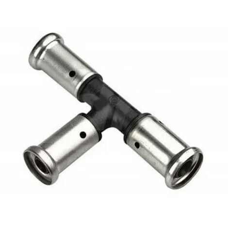 11PK raccordo Tee ridotto centrale e laterale ø32x26x26mm PVDF a pressare 11PK322626
