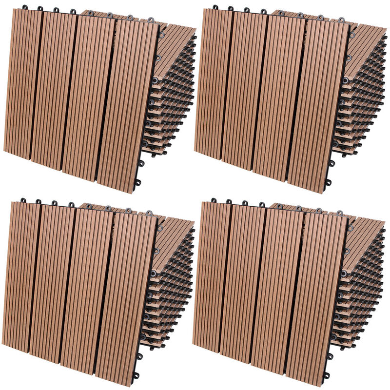 

Set de 11-22-44 Baldosas de WPC Montaje por clips 30x30cm - Color diseño y cantidad a elección 44x Clásico terracota - Deuba