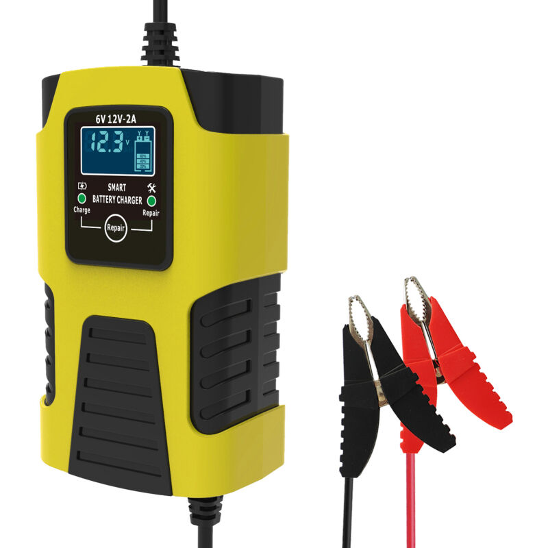 Chargeur de batterie intelligent automatique à 3 niveaux 6 V 12 V 2 A, chargeur de batterie de voiture multifonction,chargeur de réparation