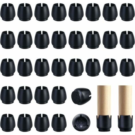 12-16mm Protection pour Meubles, 80 Pièces Silicone Noir Embout de Chaise pour Les Jambes Rondes de Chaise
