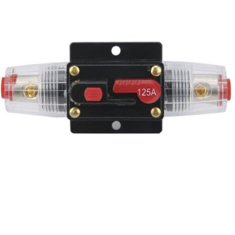 12-24V 125A Stereo-Audio-Leistungsschalter mit Selbstwiederherstellung, Inline-Sicherungshalter für Auto und Boot