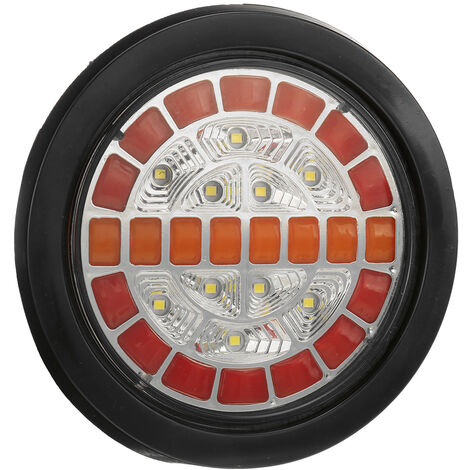 12/24V 32 LED Brake Stop Light Waterproof Round Rear Reverse Lamp Light Car Truck RV Trailer Tail Lights Turn Signal Lamp