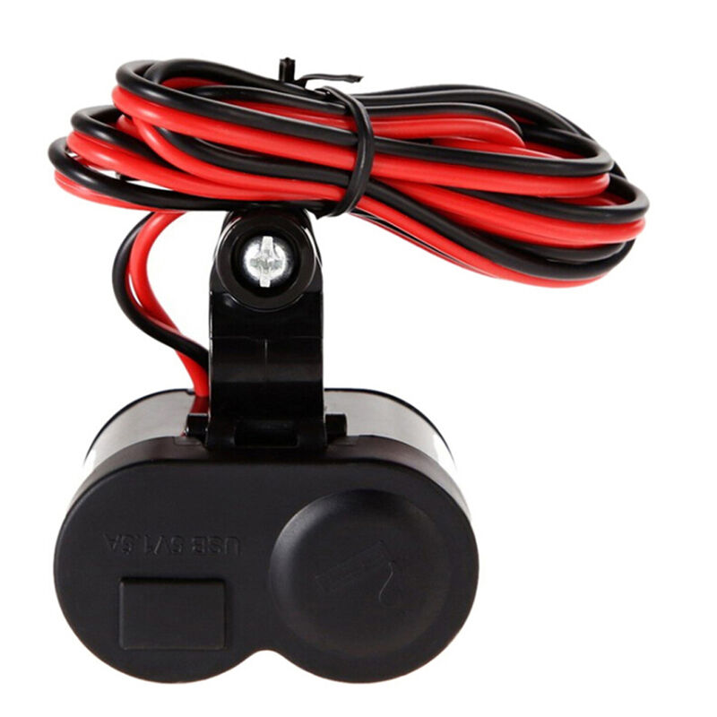 

12-24V Voltios Accesorios para automovil Manillar de motocicleta Scooter Interruptor de lampara impermeable Cargador USB Abrazadera Cargador de