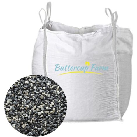 12-25mm Black premium chippings White and Grey Basalt Gravel - Premium Aggregate Bulk Bag - 850 kilos