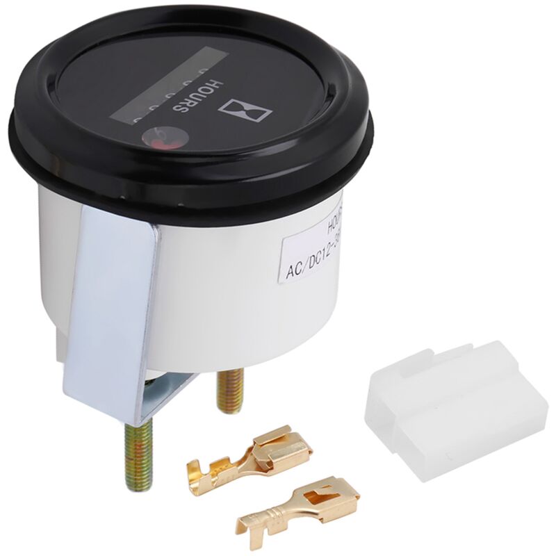 Sjlerst - Compteur horaire précis 6 chiffres 12-36V dc ac Rond Quartz pour Bateau, Voire, Camion, Moteur
